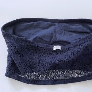 Gilly Hicks Navy Lace Bandeau Bra (XS)